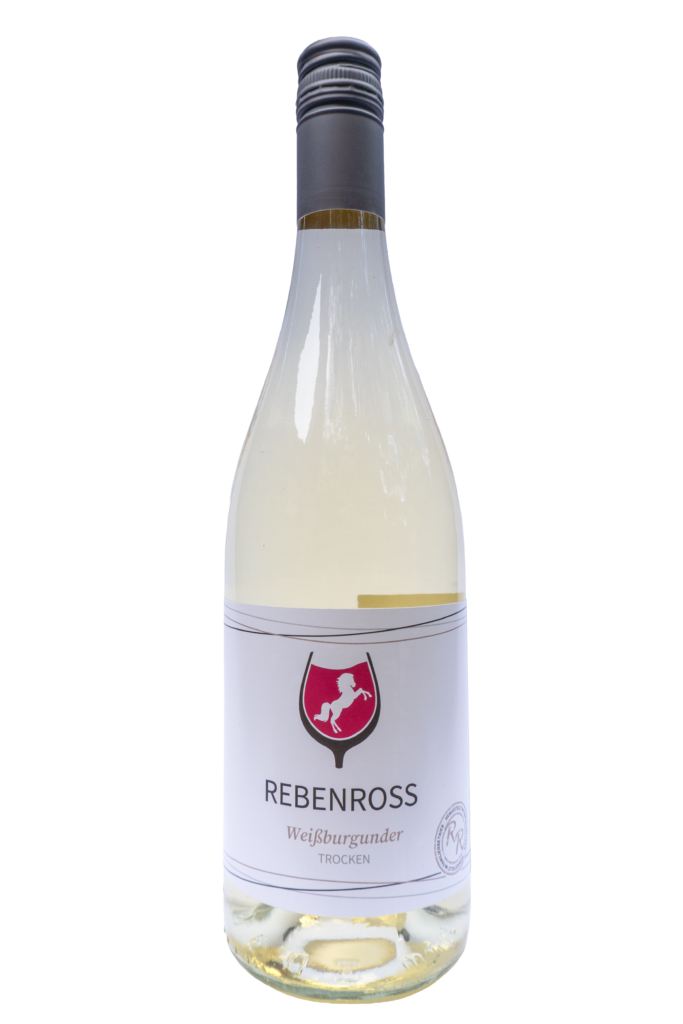 Foto der Weißburgunder-Flasche von Rebenross